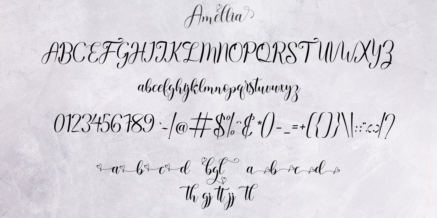 Example font Amellia Script #2